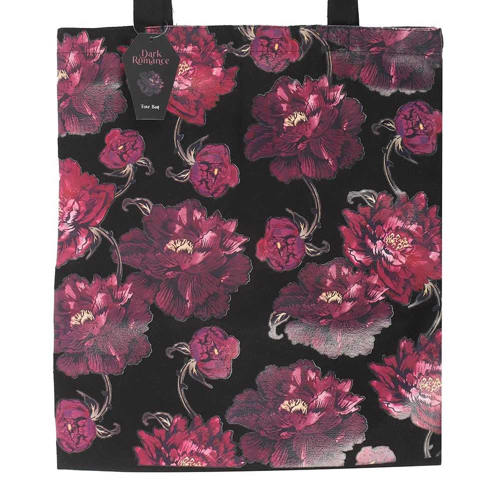 Something Different - Dark Romance Floral Print Tote bag - Black